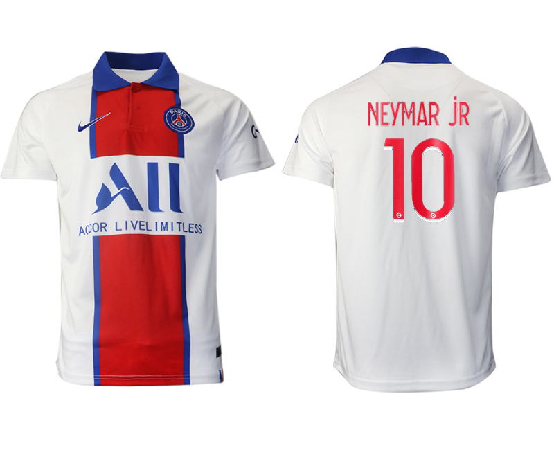 Men 2020-2021 club Paris St German away aaa version #10 white Soccer Jerseys->paris st german jersey->Soccer Club Jersey